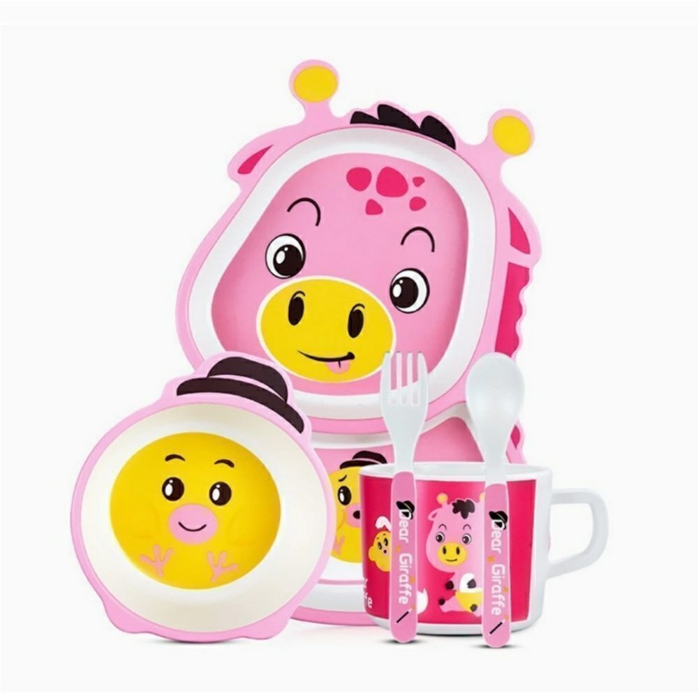 NWOT Dear Giraffe Kids 5 Piece Bamboo Dinner Set
